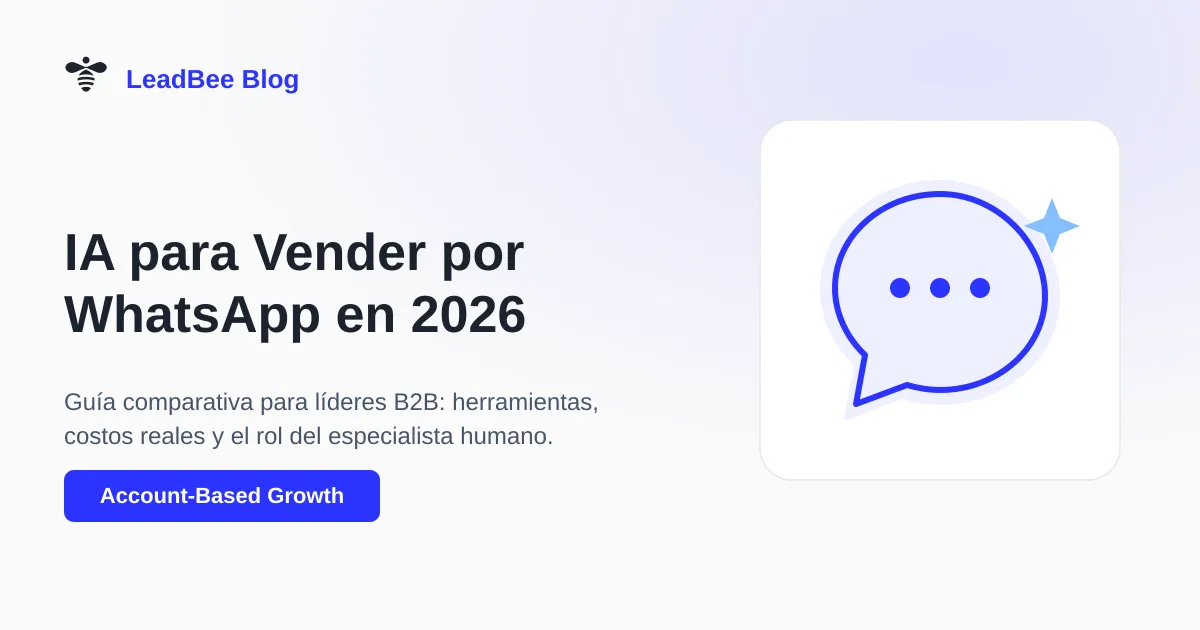 Ilustración de un ícono de chat con burbujas de conversación y un destello de inteligencia artificial, representando la automatización conversacional de ventas B2B por WhatsApp.